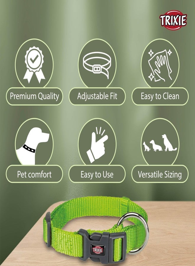 Trixie Premium Dog Collar Belt, Stylish Design, Adjustable Webbing Tape, Strain Relief, with Leash Connector, Neck Collar for Dogs, 30-45 cm (S-M, Apple) - Image 3